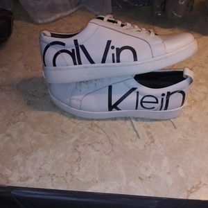 Calvin Klein white leather sneakers
